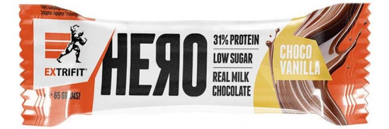 Extrifit Hero Protein Bar 31%, Proteinová tyčinka, 65 g Příchuť: Čokoláda/Vanilka