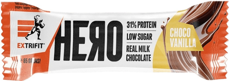 Extrifit Hero Protein Bar 31%, Proteinová tyčinka, 65 g Příchuť: Čokoláda/Vanilka