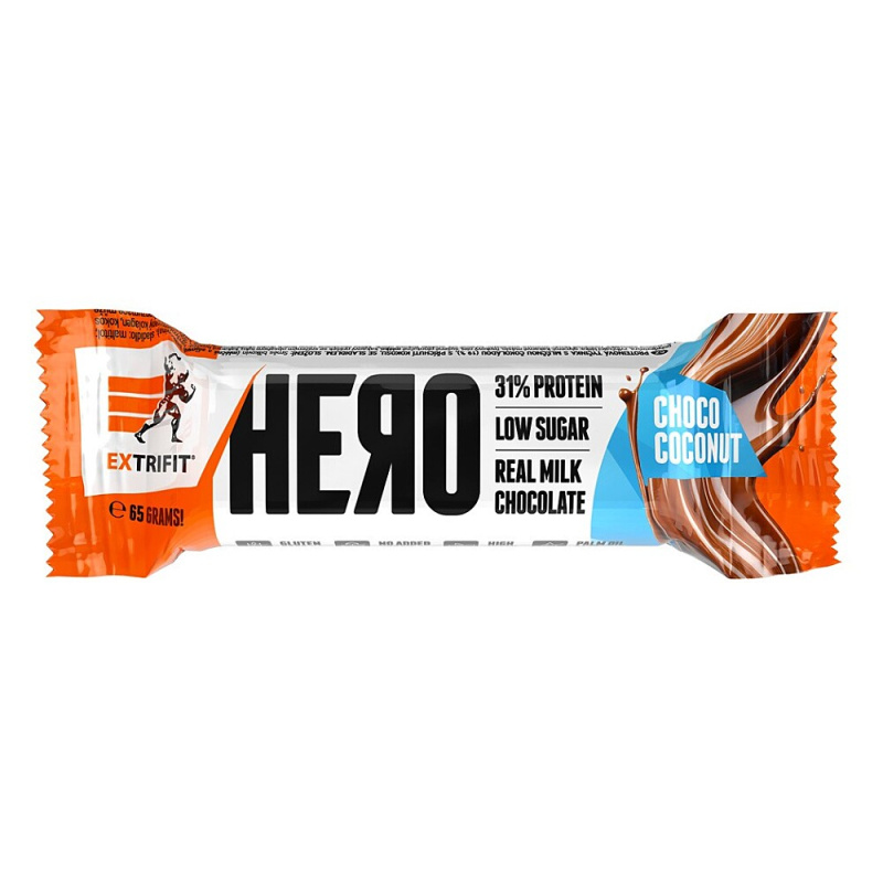 Extrifit Hero Protein Bar 31%, Proteinová tyčinka, 65 g Příchuť: Čokoláda/Kokos