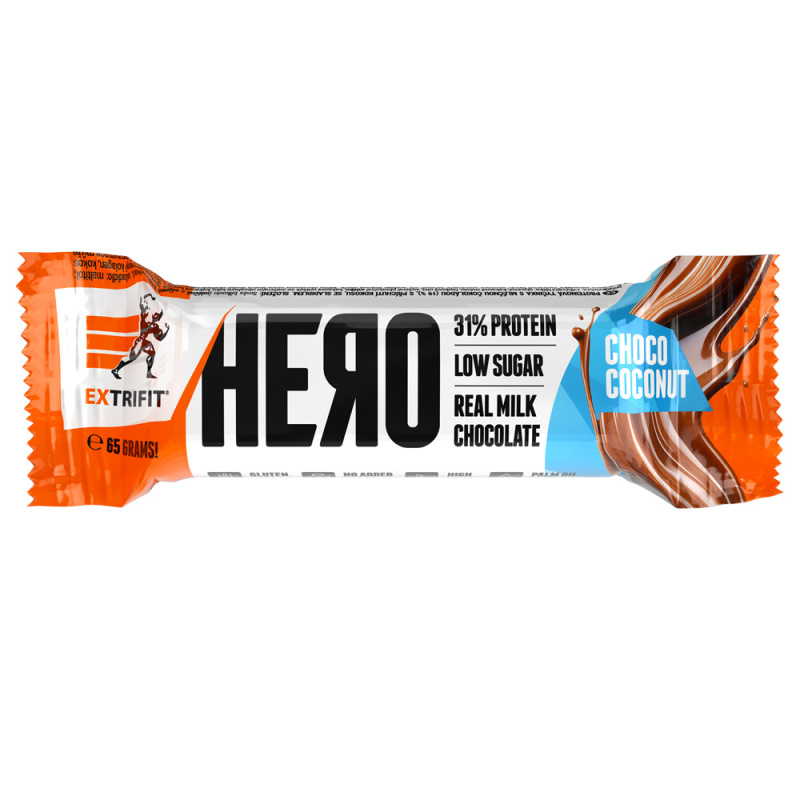 Extrifit Hero Protein Bar 31%, Proteinová tyčinka, 65 g Příchuť: Čokoláda/Kokos
