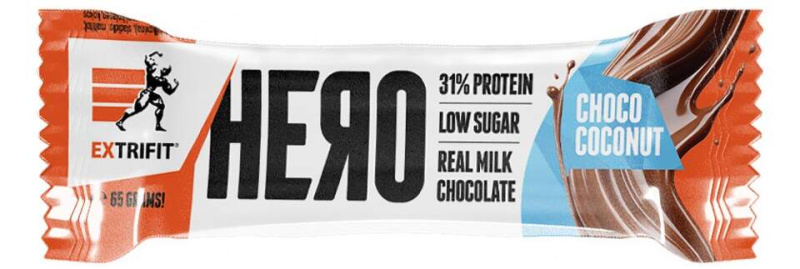 Extrifit Hero Protein Bar 31%, Proteinová tyčinka, 65 g Příchuť: Čokoláda/Kokos