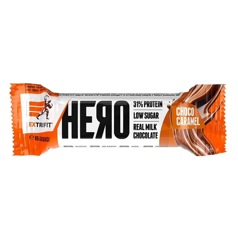 Extrifit Hero Protein Bar 31%, Proteinová tyčinka, 65 g Příchuť: Čokoláda/Karamel