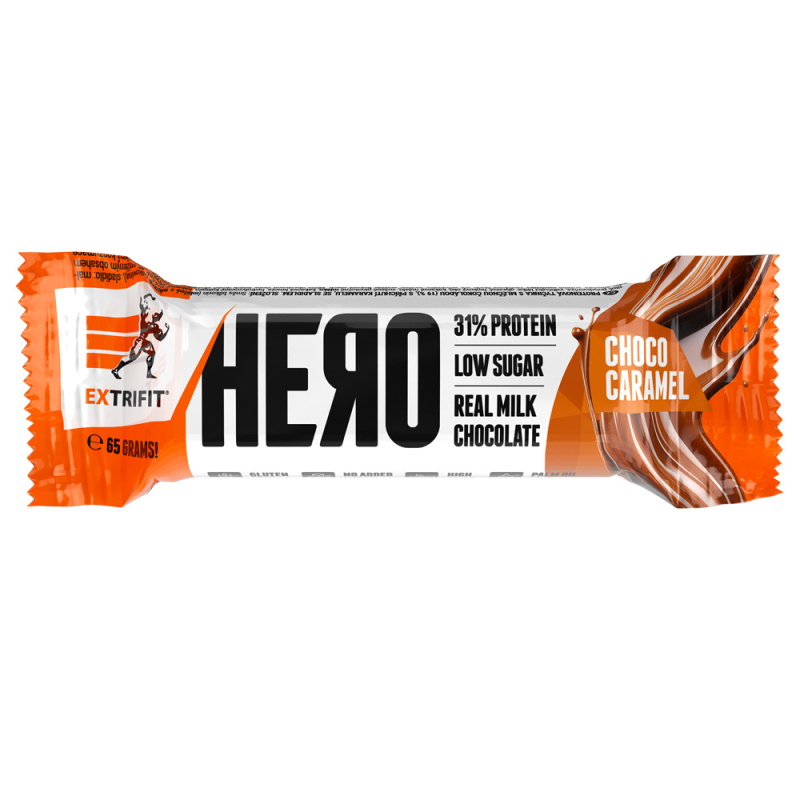 Extrifit Hero Protein Bar 31%, Proteinová tyčinka, 65 g Příchuť: Čokoláda/Karamel