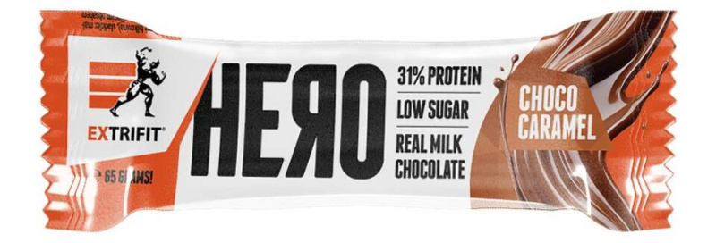 Extrifit Hero Protein Bar 31%, Proteinová tyčinka, 65 g Příchuť: Čokoláda/Karamel