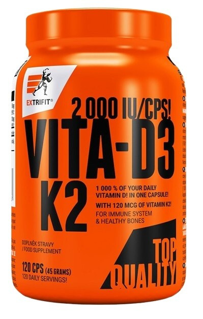 Extrifit Vita-D3K2 2000 IU/CPS 120 kapslí