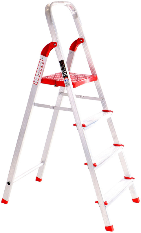 SIXTOL Schůdky - štafle hliníkové skládací, výška 83 cm, 4 stupně - ALU STEPS 4