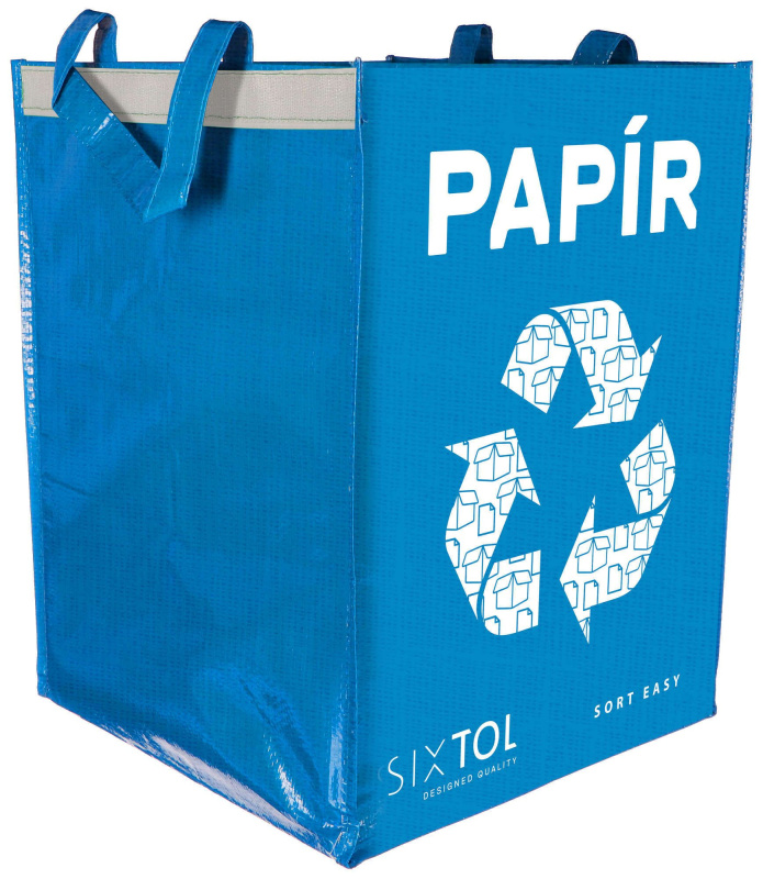 Sixtol Sort Easy - taška na tříděný odpad - papír, 300 x 300 x 400 mm, 36 l