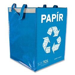 Sixtol Sort Easy - taška na tříděný odpad - papír, 300 x 300 x 400 mm, 36 l