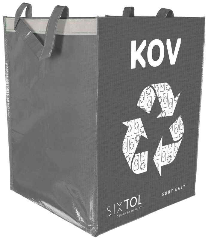 Sixtol Sort Easy - taška na tříděný odpad - kov, 300 x 300 x 400 mm, 36 l