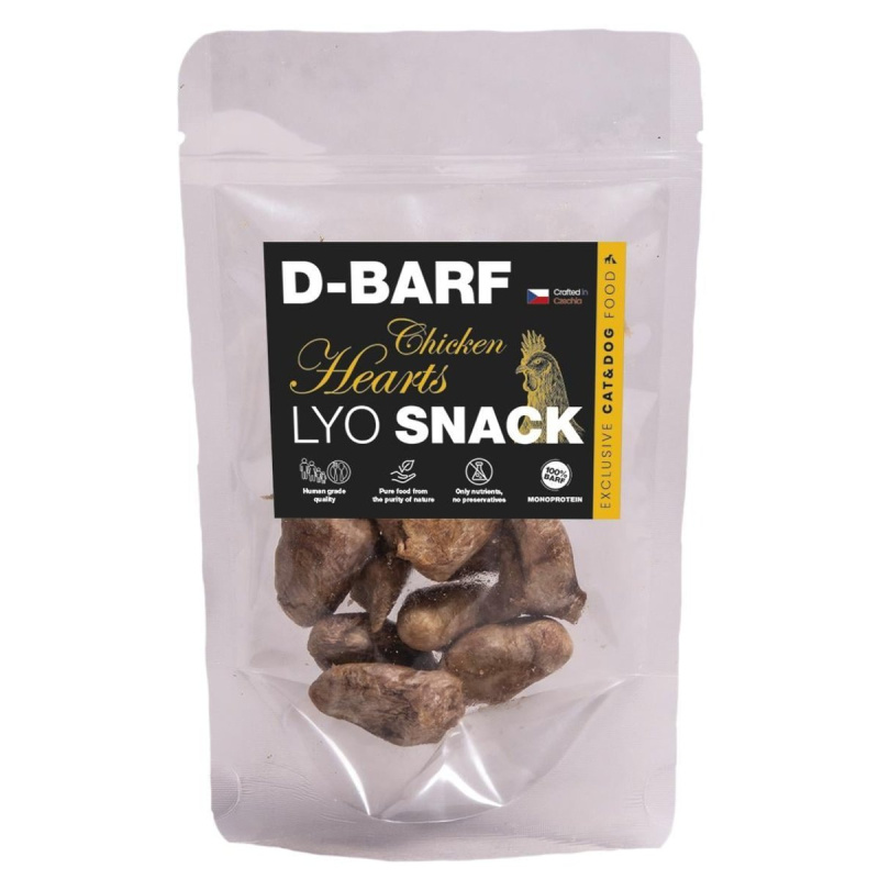 D-BARF Kuřecí srdce lyofilizované pamlsky