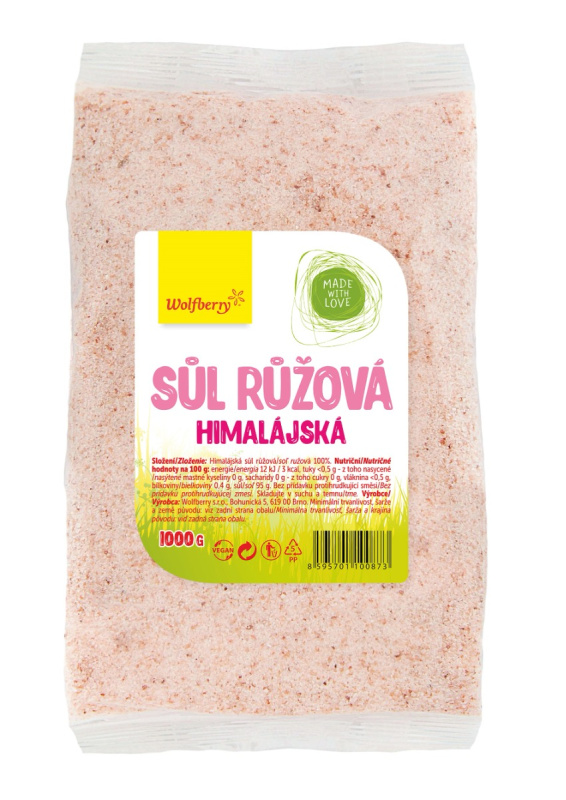 WOLFBERRY Himalájská sůl růžová jemná 1 kg