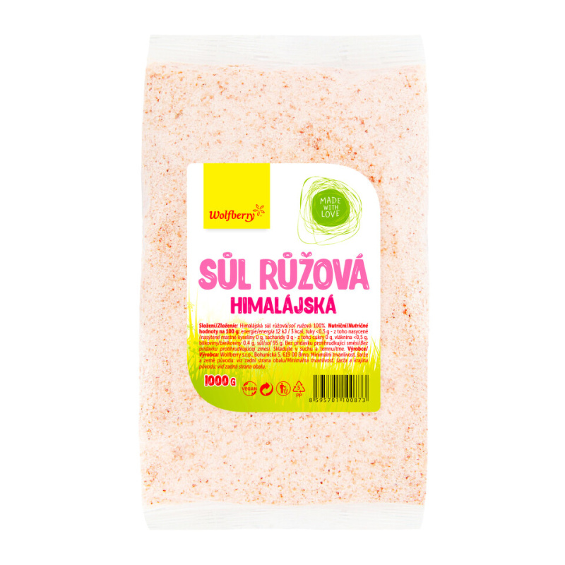 WOLFBERRY Himalájská sůl růžová jemná 1 kg