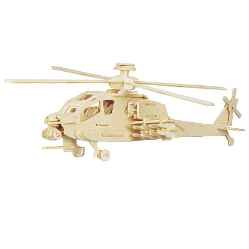Woodcraft dřevěné 3D puzzle vrtulník Apache
