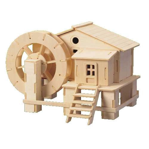 Dřevěné 3D puzzle Vodní Mlýn
