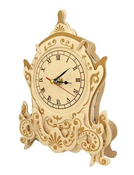 Woodcraft dřevěné 3D puzzle hodiny skřítek