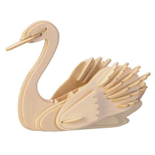 Woodcraft dřevěné 3D puzzle – labuť