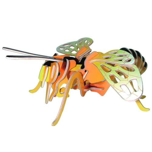 Woodcraft dřevěné 3D puzzle včela barevná