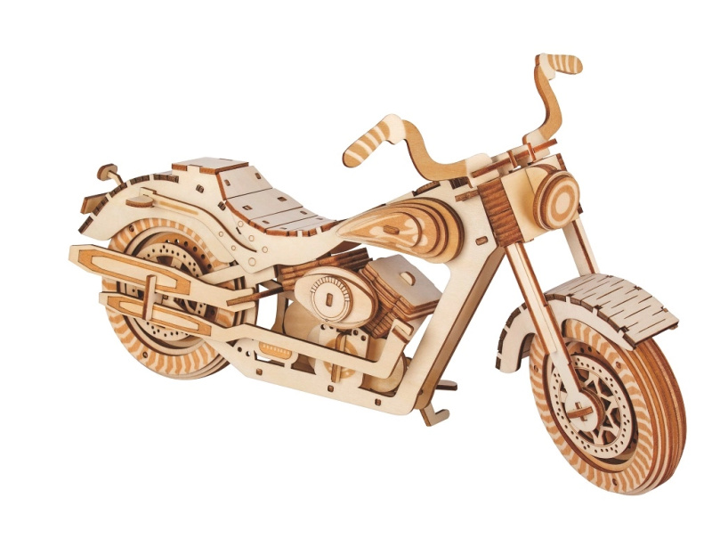 Dřevěné 3D Puzzle Motocykl