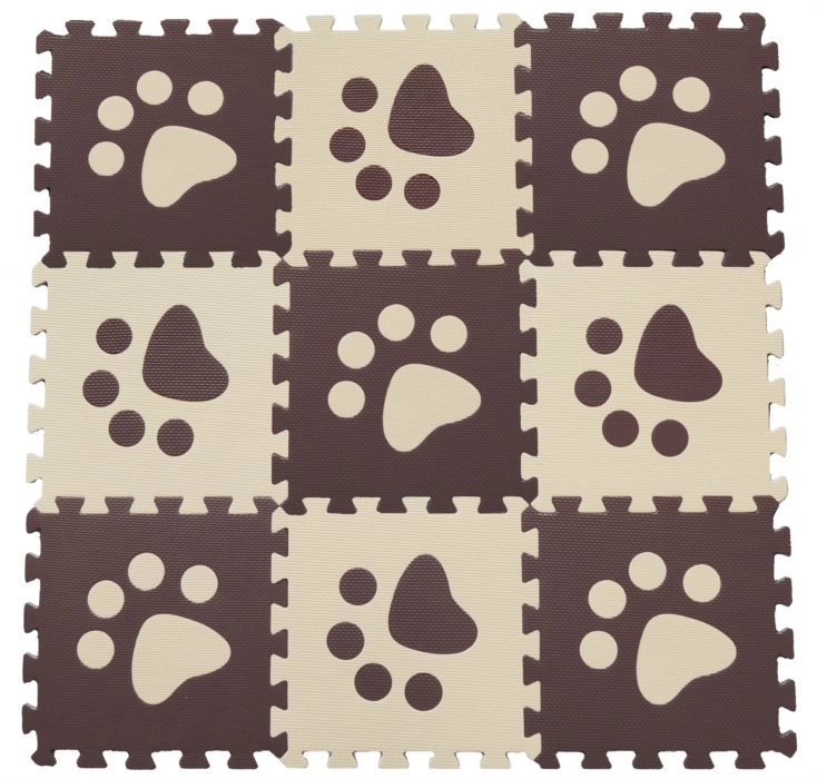 Pěnové podlahové puzzle – hnědé tlapky