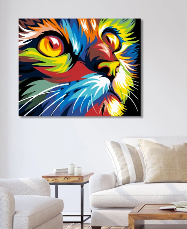 Sada na diamantové malování - Duhová kočka