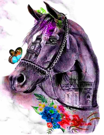 Sada na diamantové malování - Abstraktní kůň