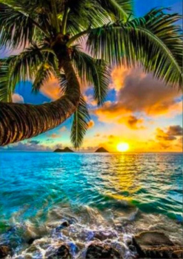 Sada na diamantové malování Tropický Ostrov