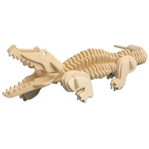 Woodcraft dřevěné 3D puzzle krokodýl, 94 dílků