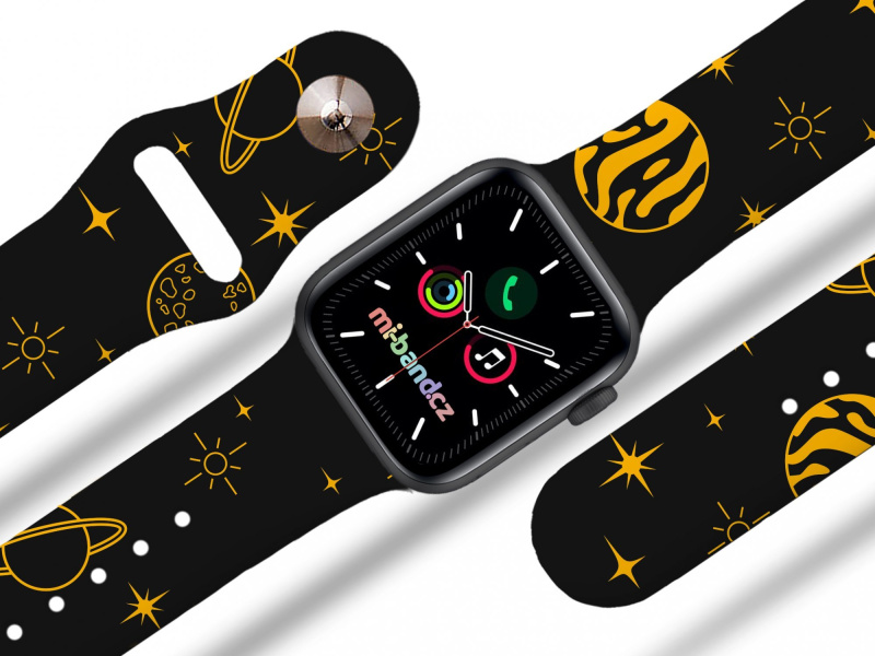 Mi-band Apple watch řemínek Žluté planetky Rozměr: 42/44/45/46/49mm