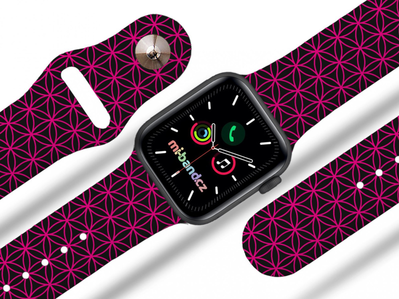 Mi-band Apple watch řemínek geometrie fialová Rozměr: 38/40/41/42(S10)mm, barva designu: fialová