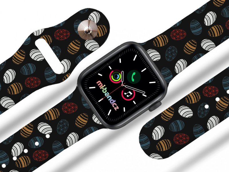 Mi-band Apple watch řemínek Vajíčka Barva: Černá, Rozměr: 38/40/41/42(S10)mm