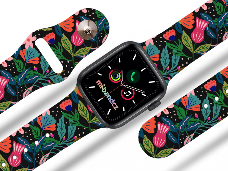 Mi-band Apple watch řemínek Džungle Rozměr: 38/40/41/42(S10)mm, barva pásku: černá