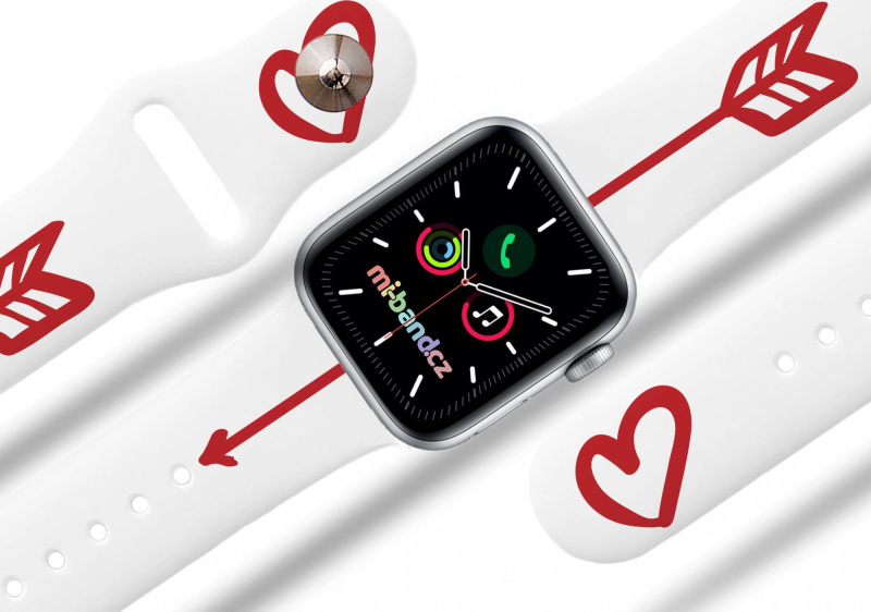Mi-band Apple watch řemínek Amorův šíp Rozměr: 42/44/45/46/49mm, barva pásku: bílá