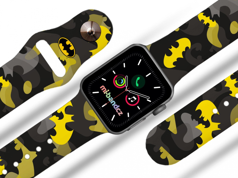 Miband Apple watch řemínek Batman - Žluto-černý znak Rozměr: 38/40/41/42(S10)mm