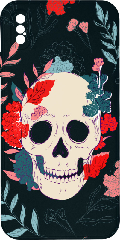 Mi-band Kryt Lebka s květy pro iPhone XS Max