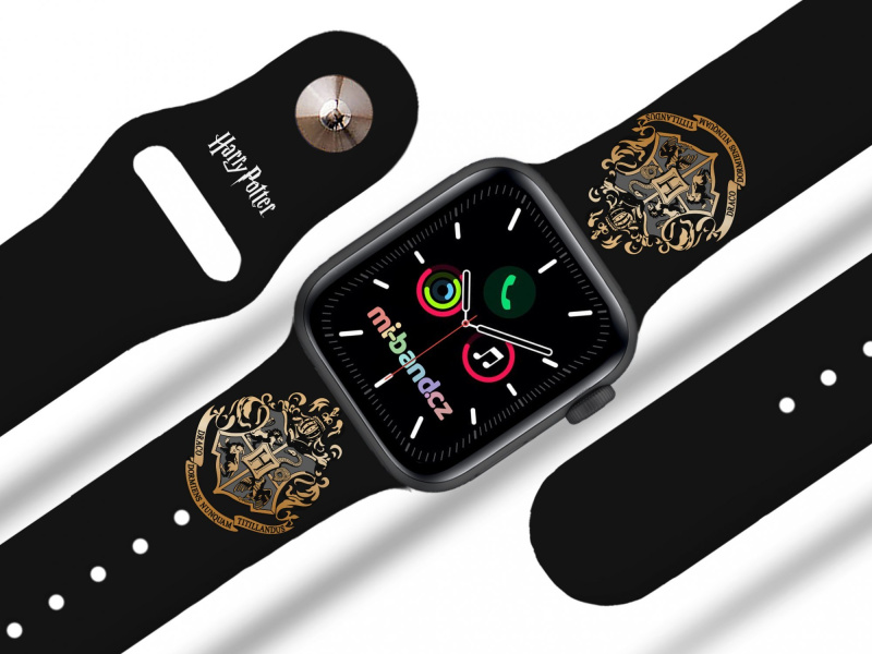 Miband Apple watch řemínek Harry Potter - Bradavice 2 Rozměr: 42/44/45/46/49mm, barva pásku: černá