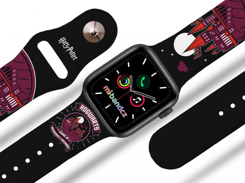Miband Apple watch řemínek Harry Potter - Škola čar a kouzel Rozměr: 42/44/45/46/49mm, barva pásku: černá