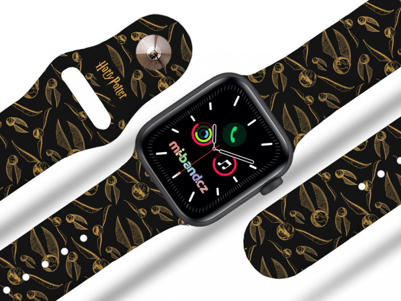 Miband Apple watch řemínek Harry Potter - Zlatonky Rozměr: 42/44/45/46/49mm, barva pásku: černá
