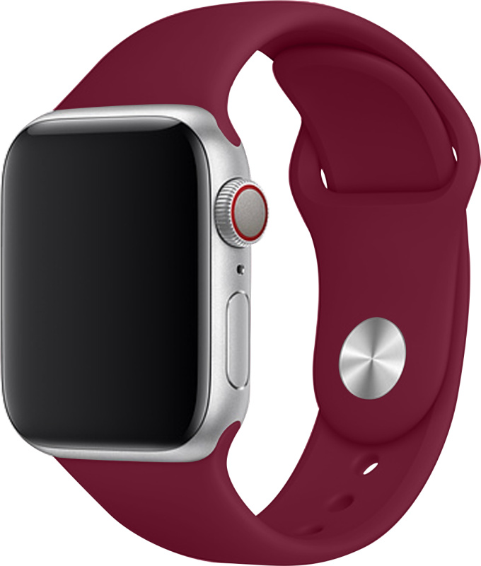 Apple Watch řemínek jednobarevný 38/40/41mm a 42/44/45/46/49mm Barva: Vínová, Pro Apple Watch velikost: 42/44/45/46/49mm, Velikost náramku: S (Obvod ruky 16,5 až 20,5cm)