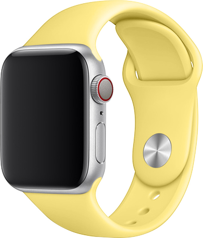 Apple Watch řemínek jednobarevný 38/40/41mm a 42/44/45/46/49mm Barva: Světle žlutá, Pro Apple Watch velikost: 42/44/45/46/49mm, Velikost náramku: S (Obvod ruky 16,5 až 20,5cm)
