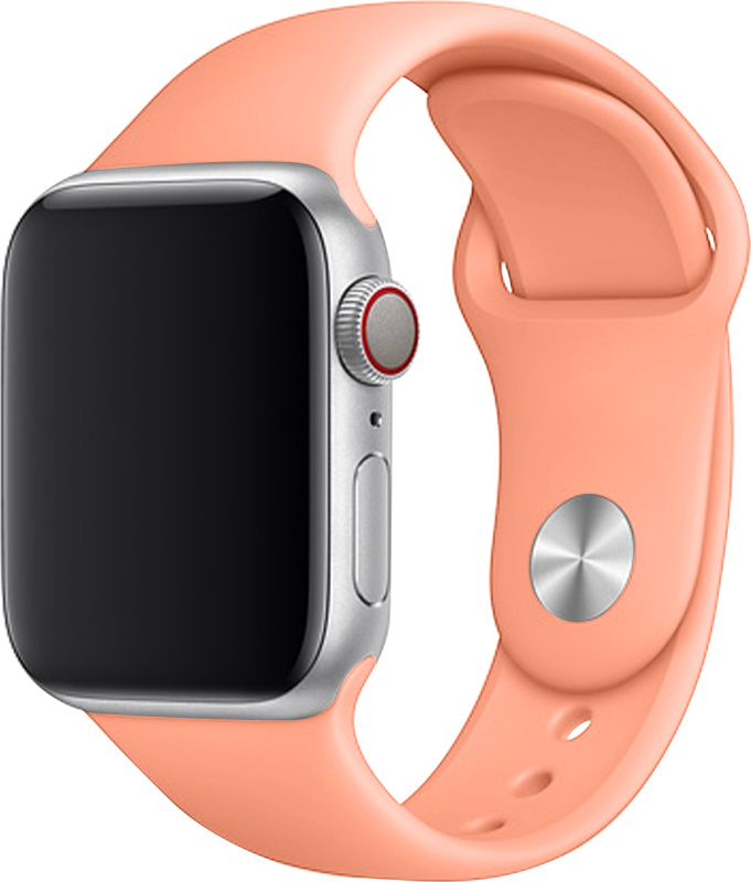 Apple Watch řemínek jednobarevný 38/40/41mm a 42/44/45/46/49mm Barva: Broskvová, Pro Apple Watch velikost: 42/44/45/46/49mm, Velikost náramku: L (Obvod ruky 18,5 - 23cm)