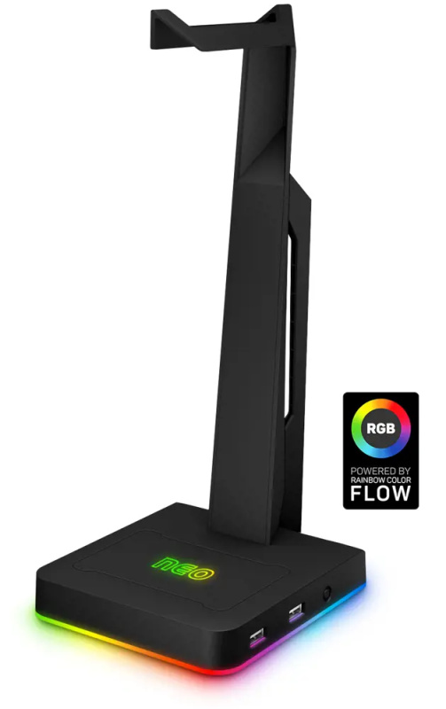 CONNECT IT NEO Stand-It RGB stojánek na sluchátka + USB hub černý CHX-3590-BK Černá