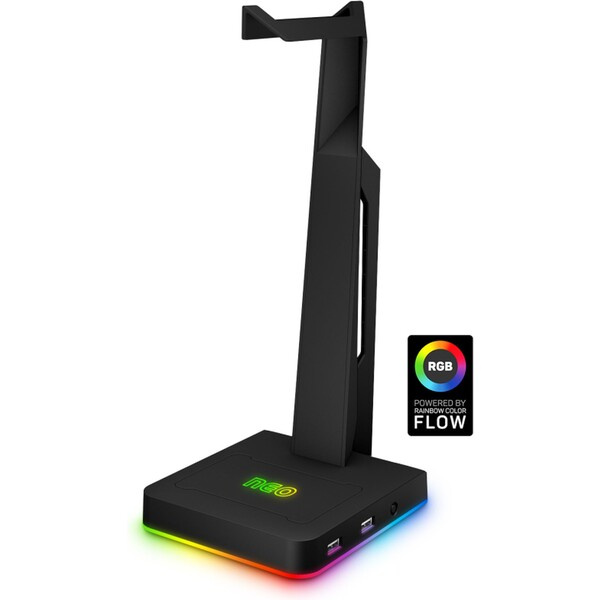 CONNECT IT NEO Stand-It RGB stojánek na sluchátka + USB hub černý CHX-3590-BK Černá