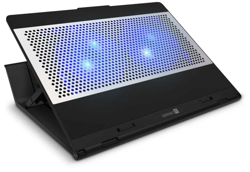 CONNECT IT FrostBlast chladicí podložka pod notebook s modrým podsvícením černá CCP-7100-BK Černá