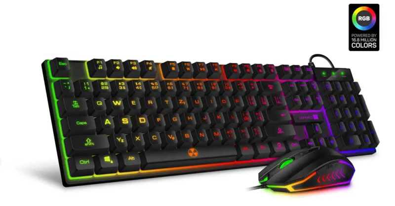 CONNECT IT BATTLE herní combo drátová klávesnice + myš, CZ + SK layout bílá CKM-3200-CS Černá