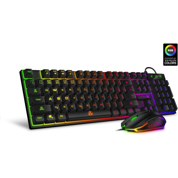 CONNECT IT BATTLE herní combo drátová klávesnice + myš, CZ + SK layout bílá CKM-3200-CS Černá