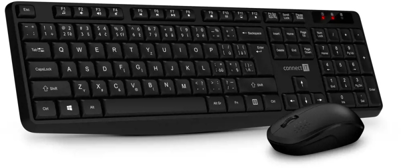 CONNECT IT OfficeBase Wireless Combo bezdrátová černá klávesnice + myš CKM-4500-CS Černá