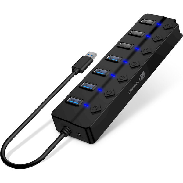 CONNECT IT Mighty Switch 2 USB-A hub CHU-5410-BK Černá