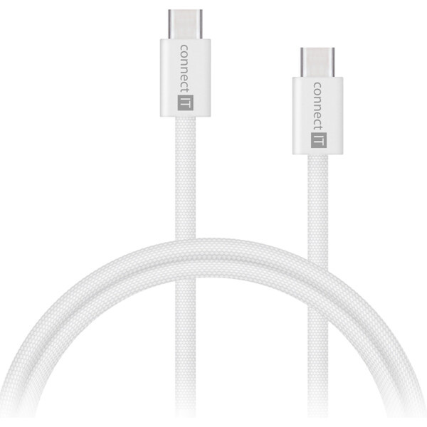 CONNECT IT Wirez USB-C -> USB-C 60 W 1 m CCA-7010-WH Bílá