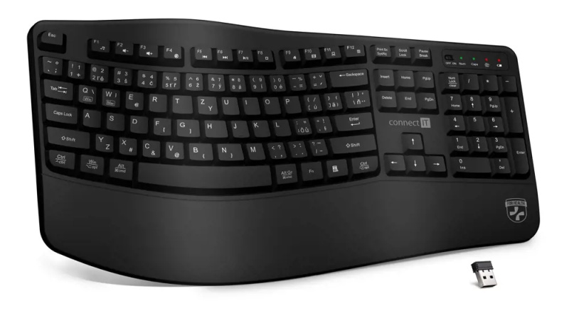 Connect IT For Health CZ + SK verze ergonomická klávesnice černá