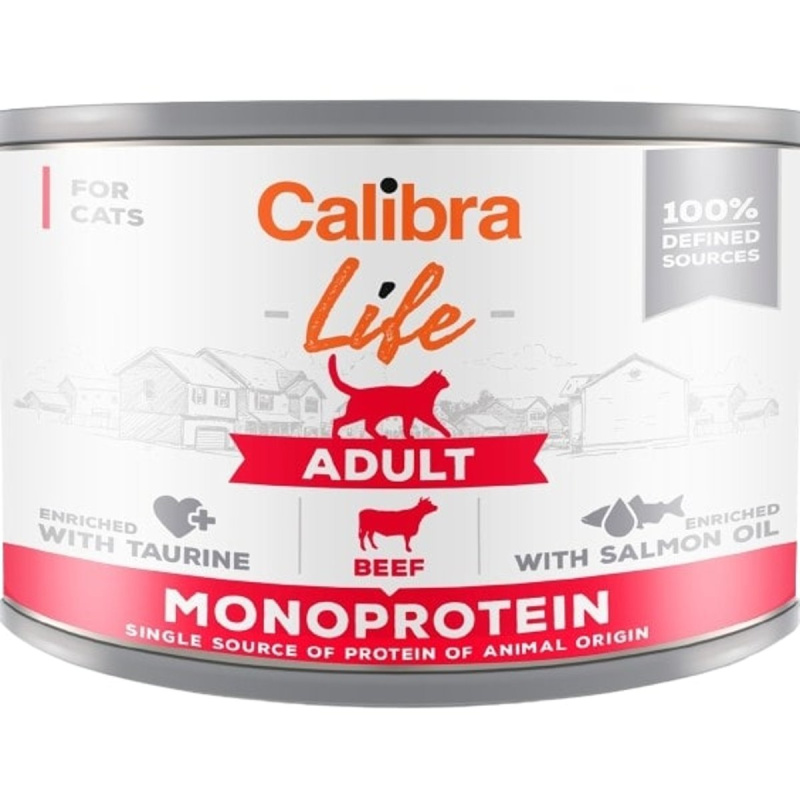 Calibra Cat Life konzerva pro dospělé kočky s hovězím